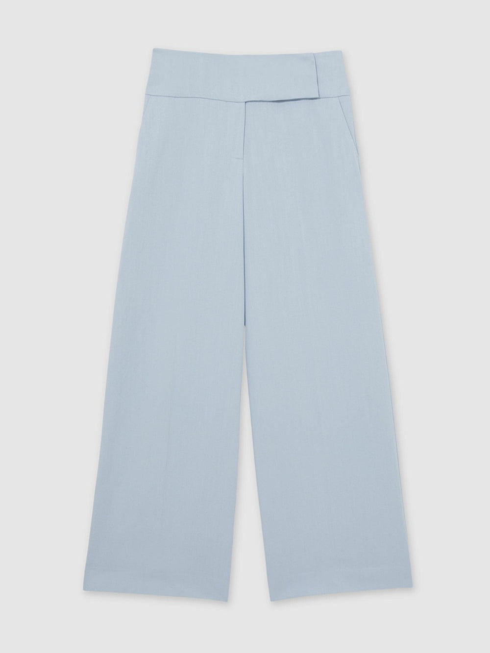 Reiss | Lyocell-Linen Wide-Leg Trousers in Blue