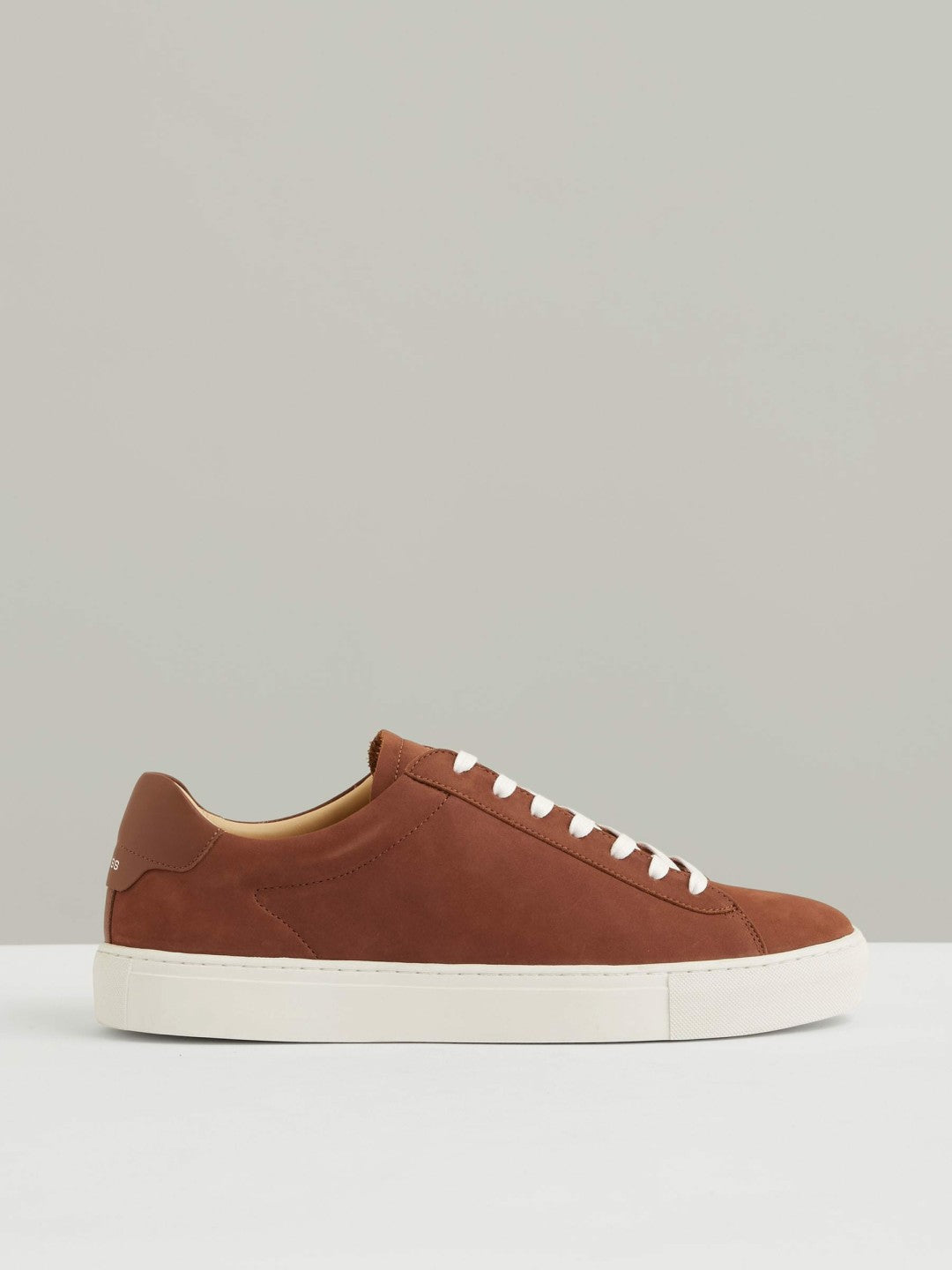 Reiss | Nubuck Leather Low-Top Trainers in Brickwood Red