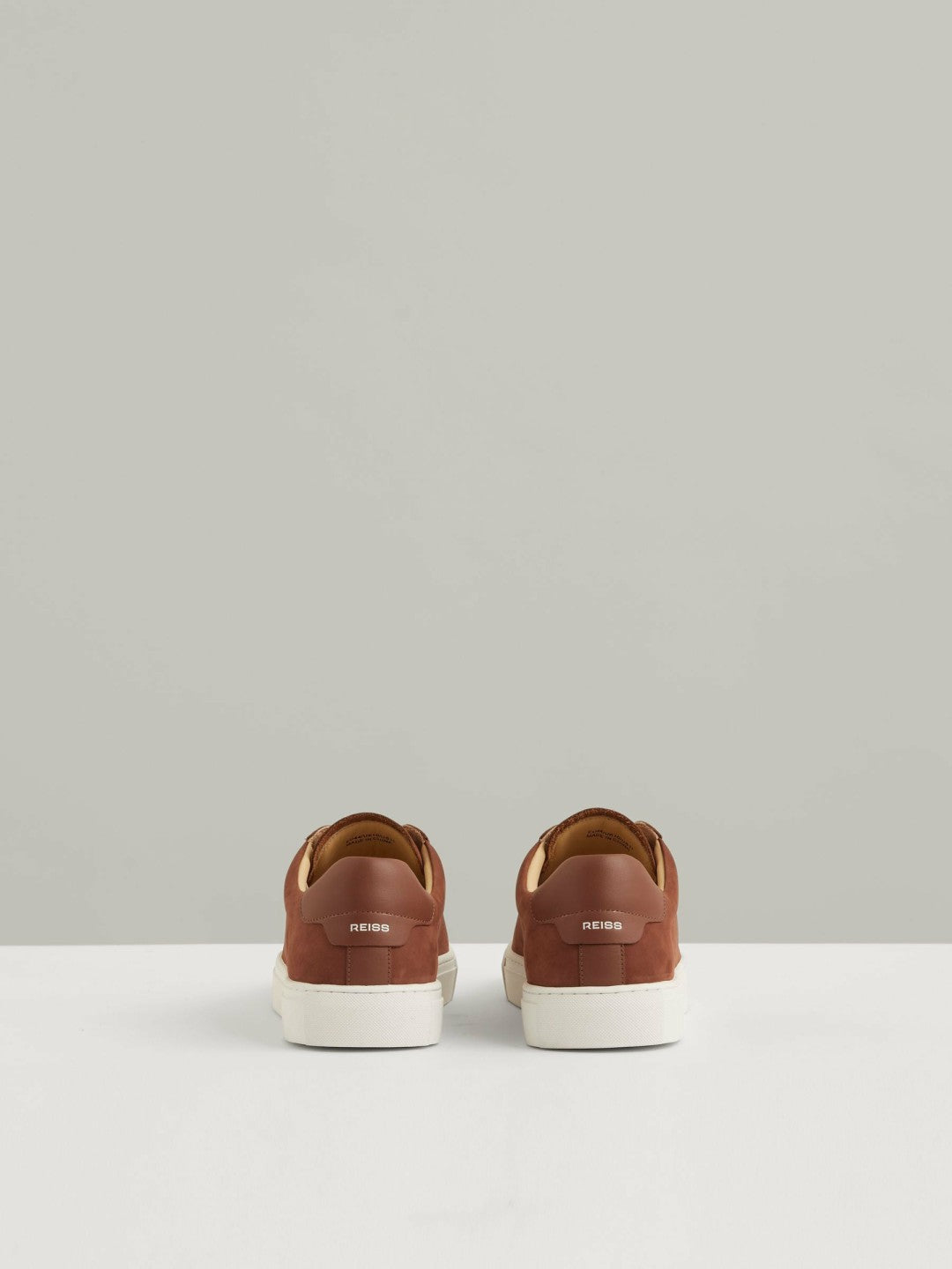 Reiss | Nubuck Leather Low-Top Trainers in Brickwood Red