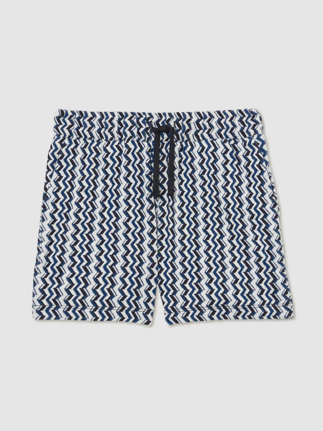 Reiss | 3-9 yrs Zig-Zag Knit Drawstring Shorts in Blue