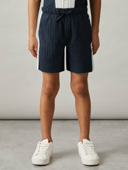 Reiss | 3-9 yrs Plissé Colour-Block Shorts in Navy/White