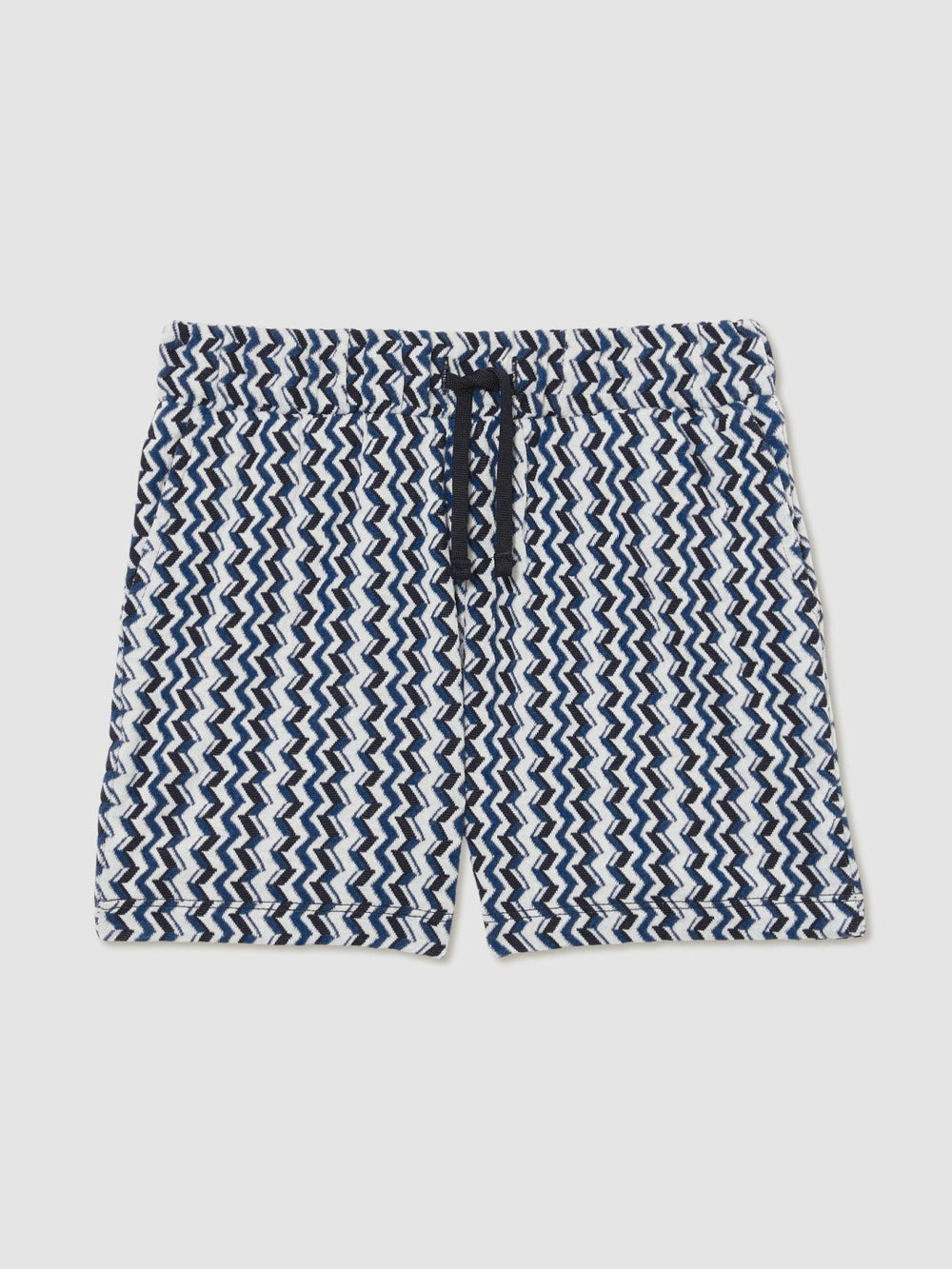 Reiss | 9-13 yrs Zig-Zag Knit Drawstring Shorts in Blue
