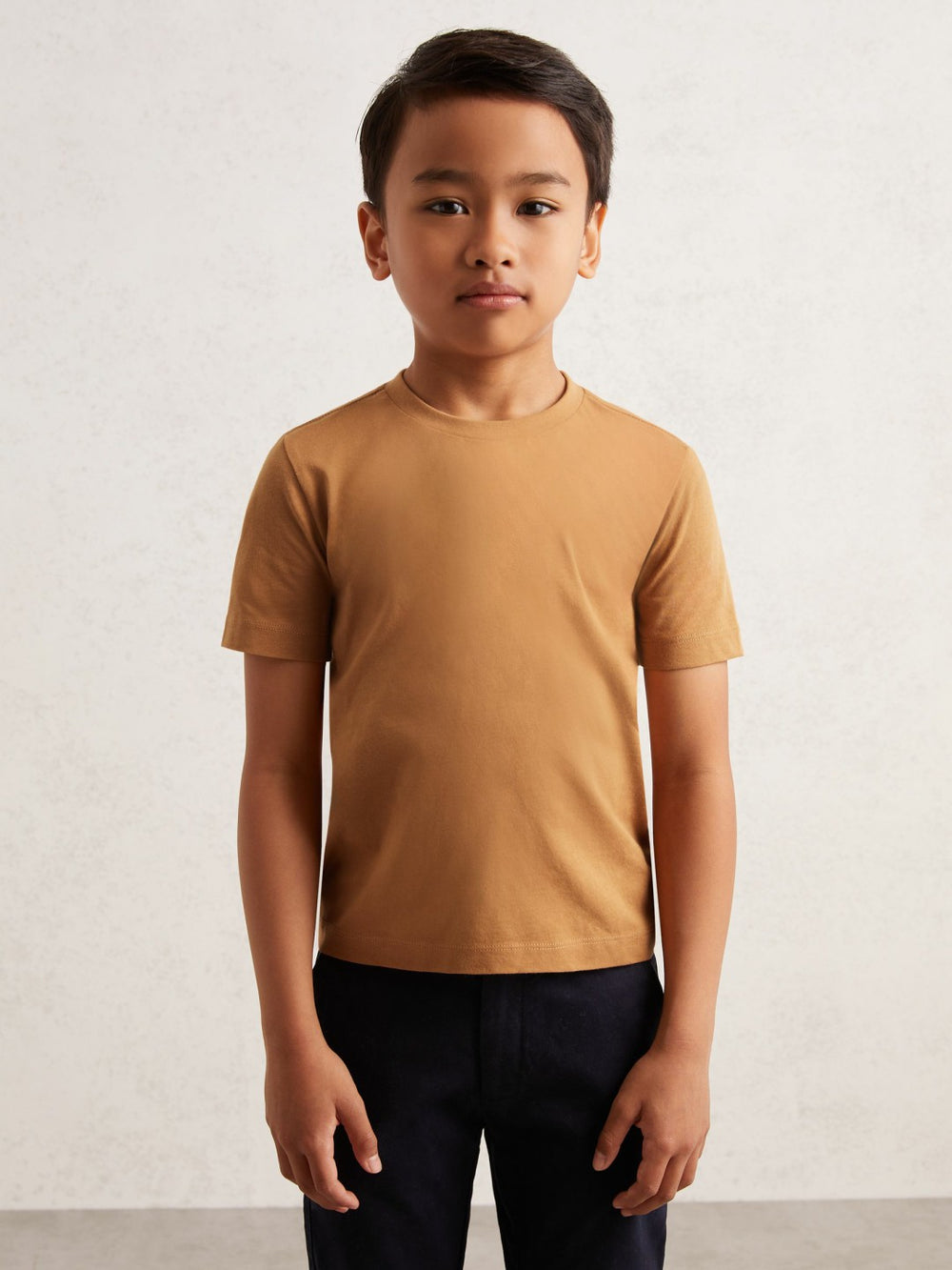 Reiss | 3-9 yrs Crew Neck T-Shirt in Tan Brown