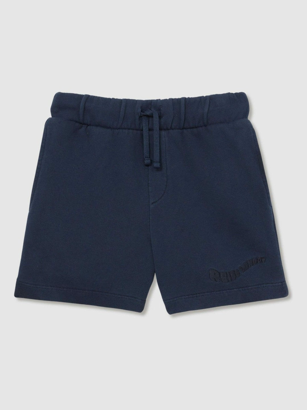 Reiss | 9-13 yrs Cotton Brand-Embroidered Shorts in Washed Navy