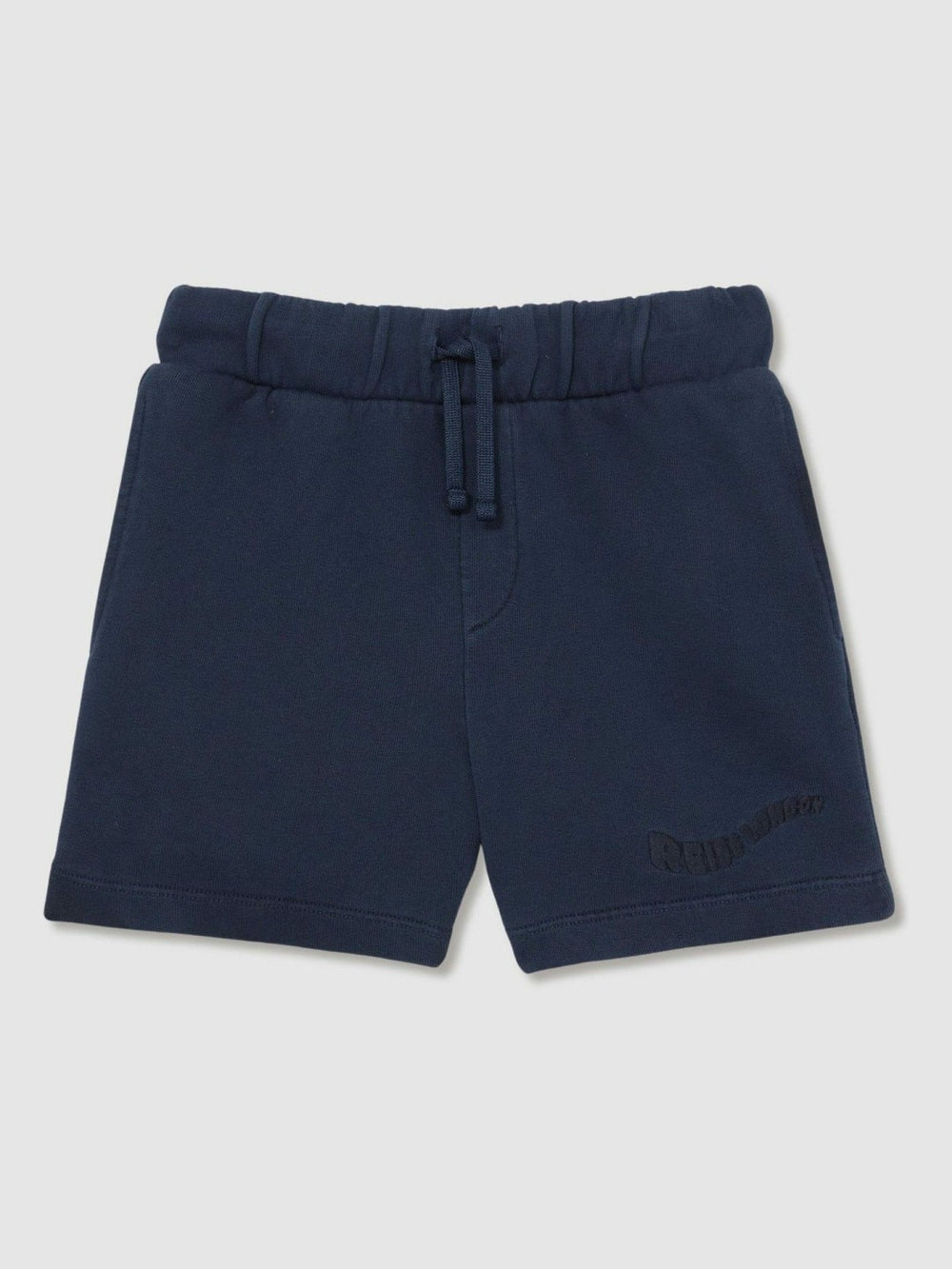 Reiss | 9-13 yrs Cotton Brand-Embroidered Shorts in Washed Navy
