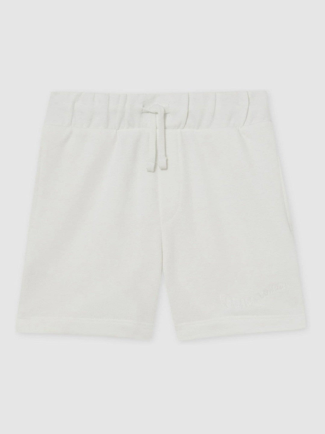 Reiss | 9-13 yrs Cotton Brand-Embroidered Shorts in Off White