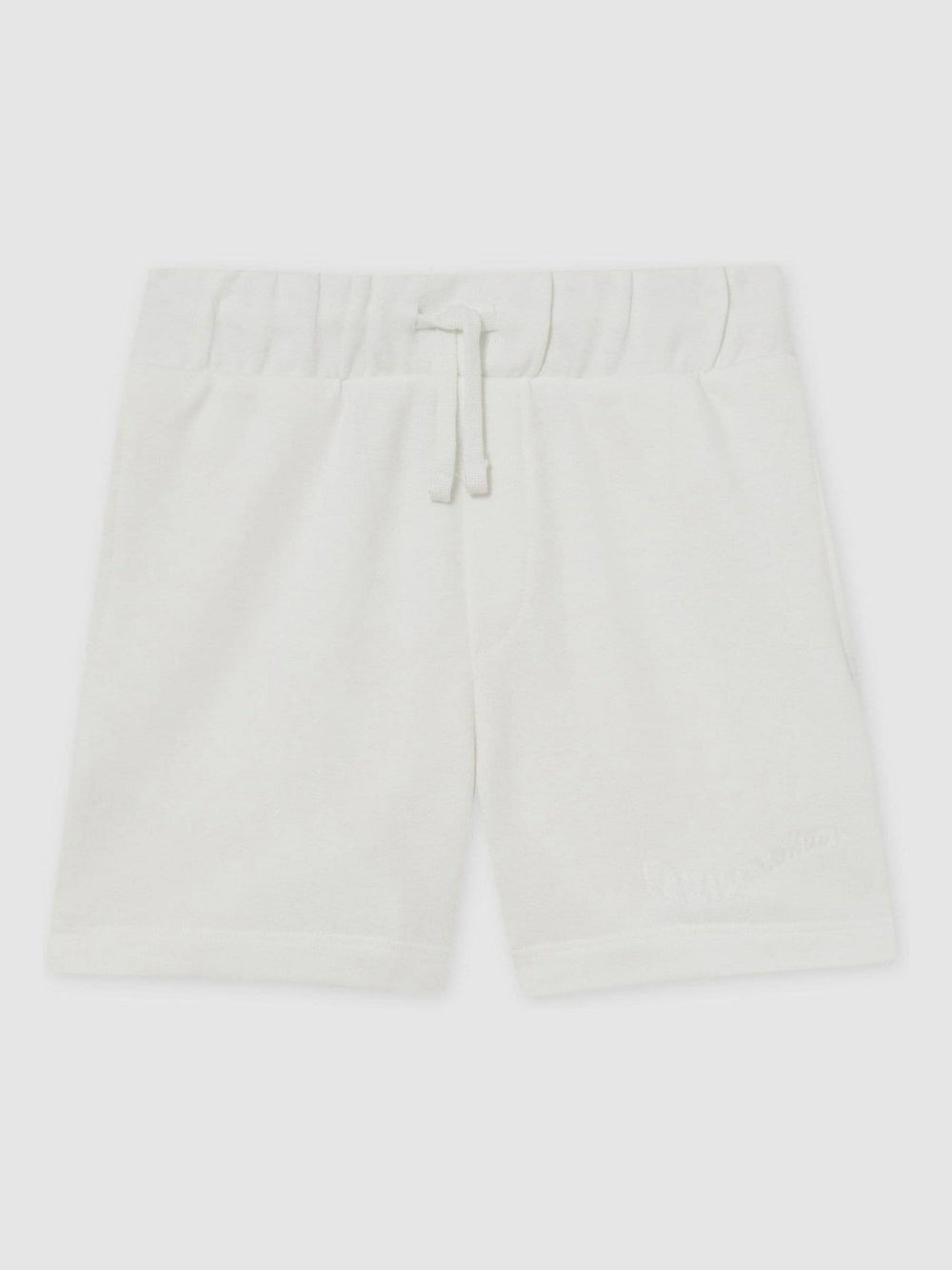 Reiss | 9-13 yrs Cotton Brand-Embroidered Shorts in Off White