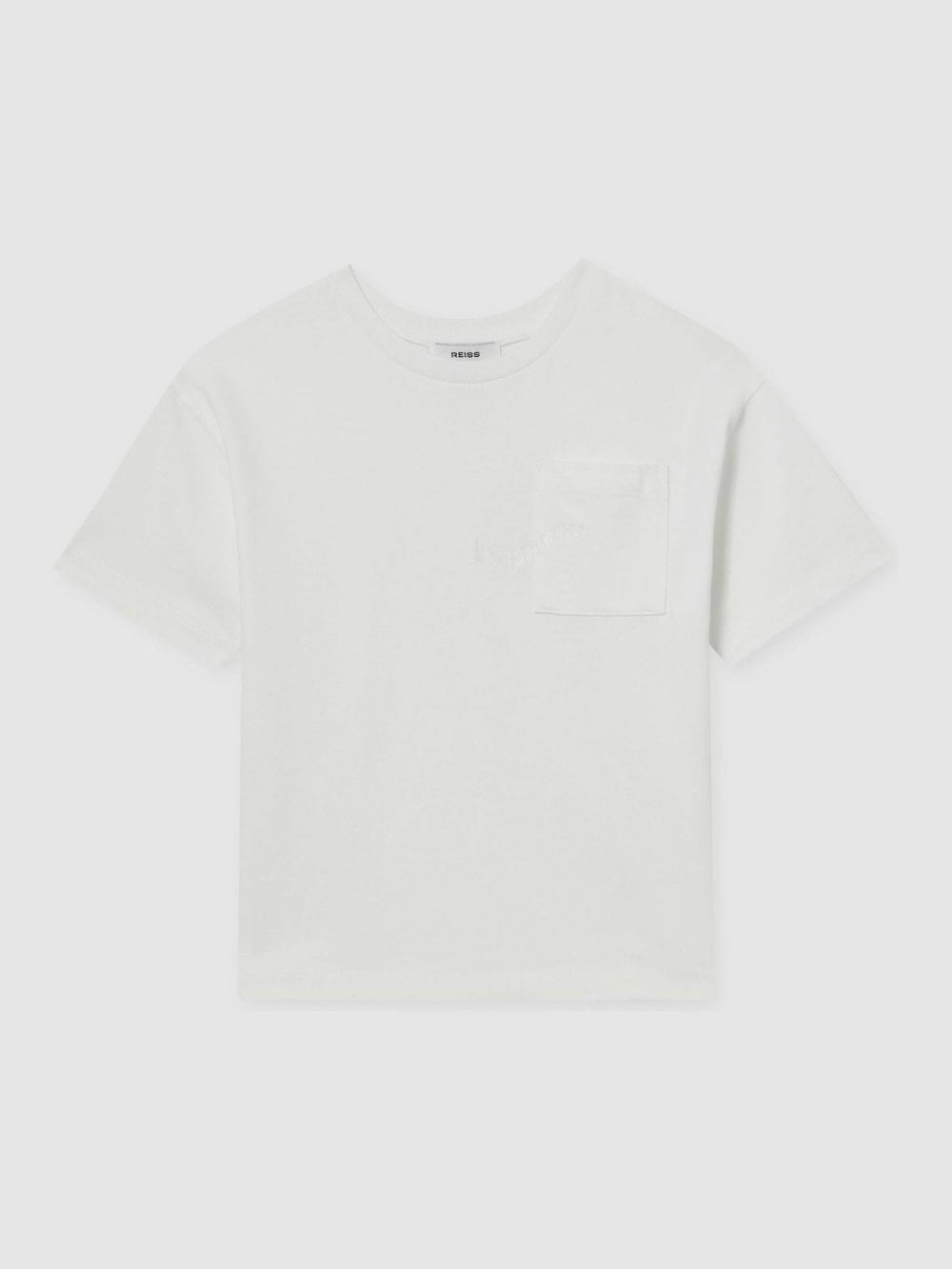 Reiss | 3-9 yrs Cotton Palm-Embroidery Oversize T-Shirt in Off White