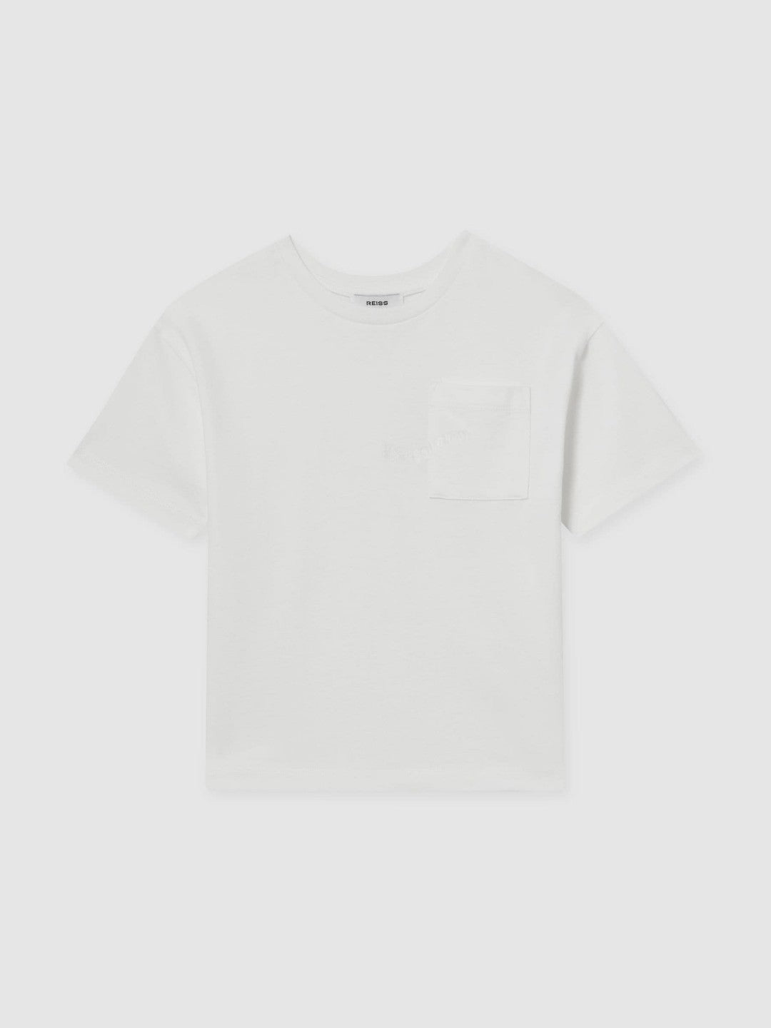 Reiss | 13-14 yrs Cotton Palm-Embroidery Oversize T-Shirt in Off White