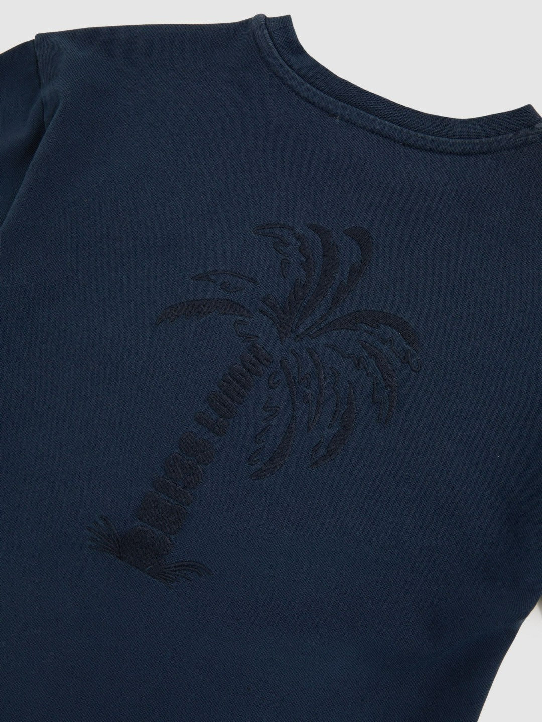 Reiss | 3-9 yrs Cotton Palm-Embroidery Oversize T-Shirt in Washed Navy