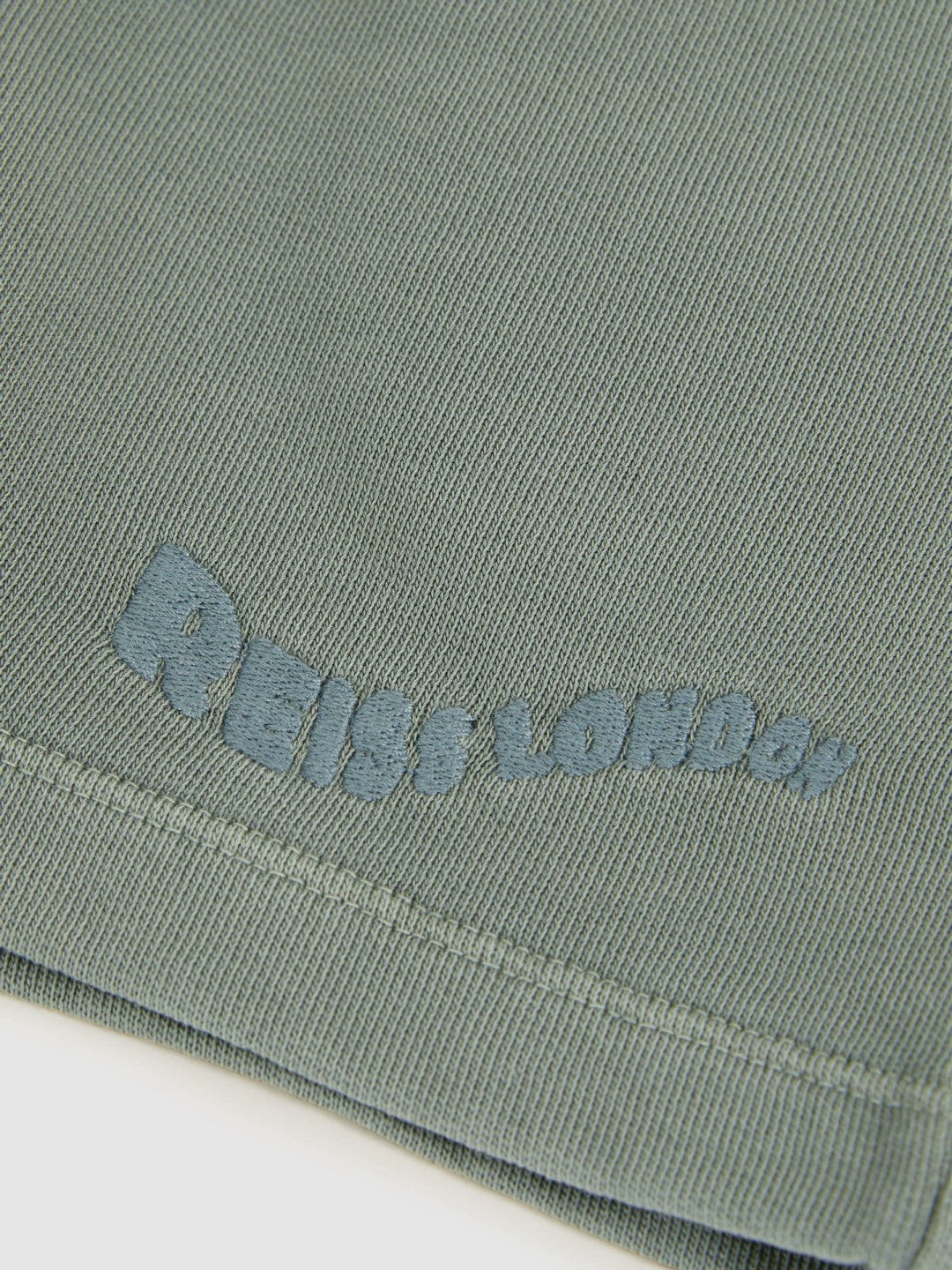 Reiss | 3-9 yrs Cotton Brand-Embroidered Shorts in Washed Sage