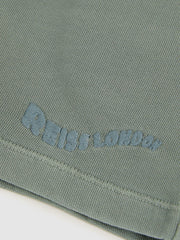 Reiss | 3-9 yrs Cotton Brand-Embroidered Shorts in Washed Sage