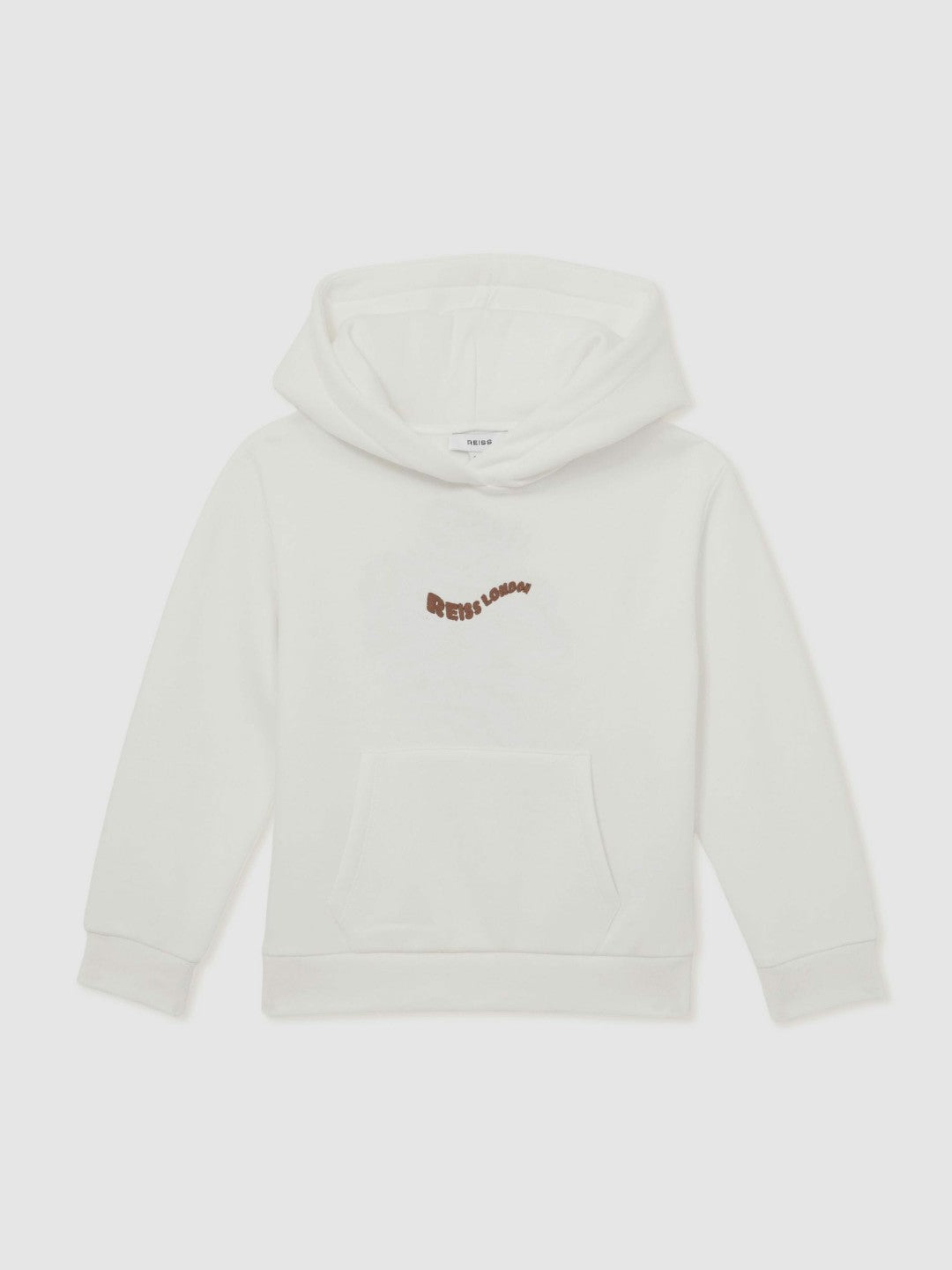 Reiss | 9-13 yrs Cotton-Blend Palm-Embroidered Hoodie in Off White