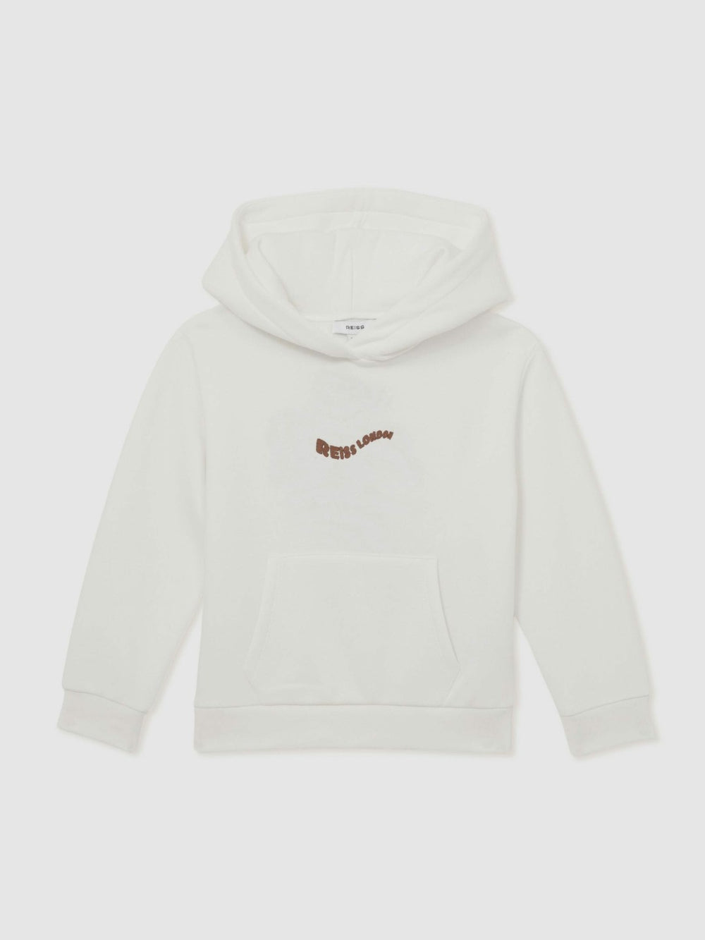 Reiss | 9-13 yrs Cotton-Blend Palm-Embroidered Hoodie in Off White