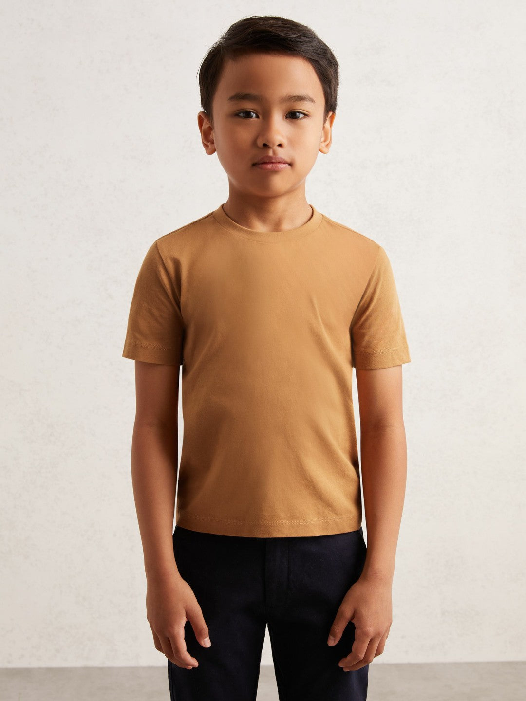 Reiss | 9-13 yrs Crew Neck T-Shirt in Tan Brown