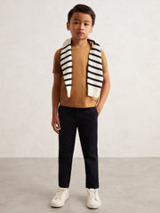 Reiss | 9-13 yrs Crew Neck T-Shirt in Tan Brown