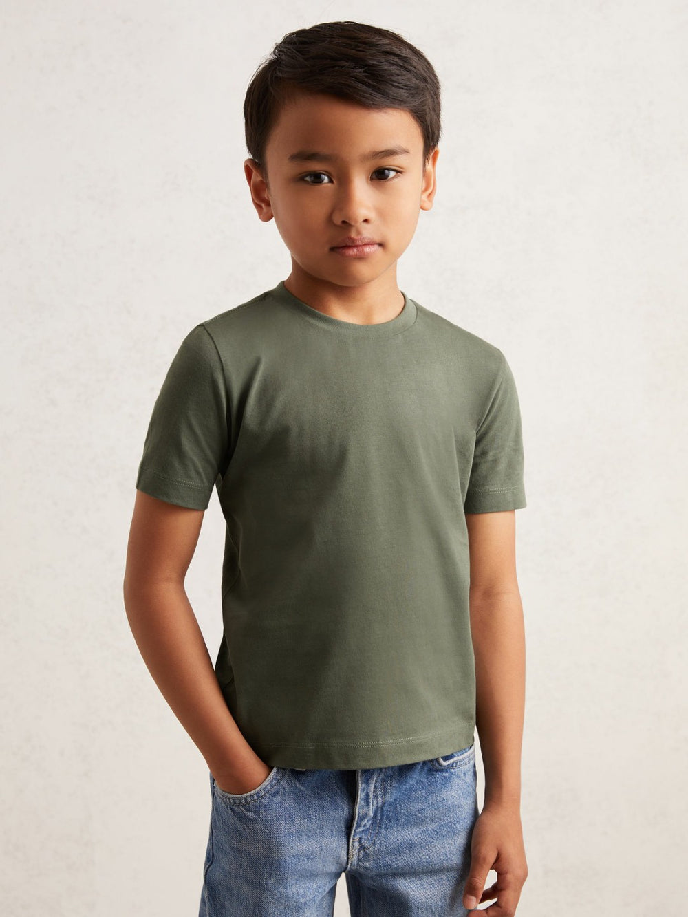 Reiss | 9-13 yrs Crew Neck T-Shirt in Dark Sage