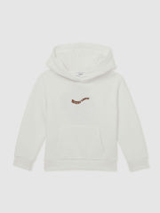Reiss | 3-9 yrs Cotton-Blend Palm-Embroidered Hoodie in Off White