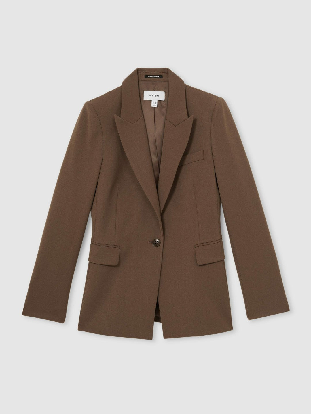 Reiss | Tailored Single Breasted Suit Blazer in Mink Neutral