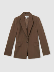 Reiss | Tailored Single Breasted Suit Blazer in Mink Neutral