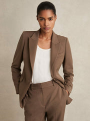 Reiss | Tailored Single Breasted Suit Blazer in Mink Neutral