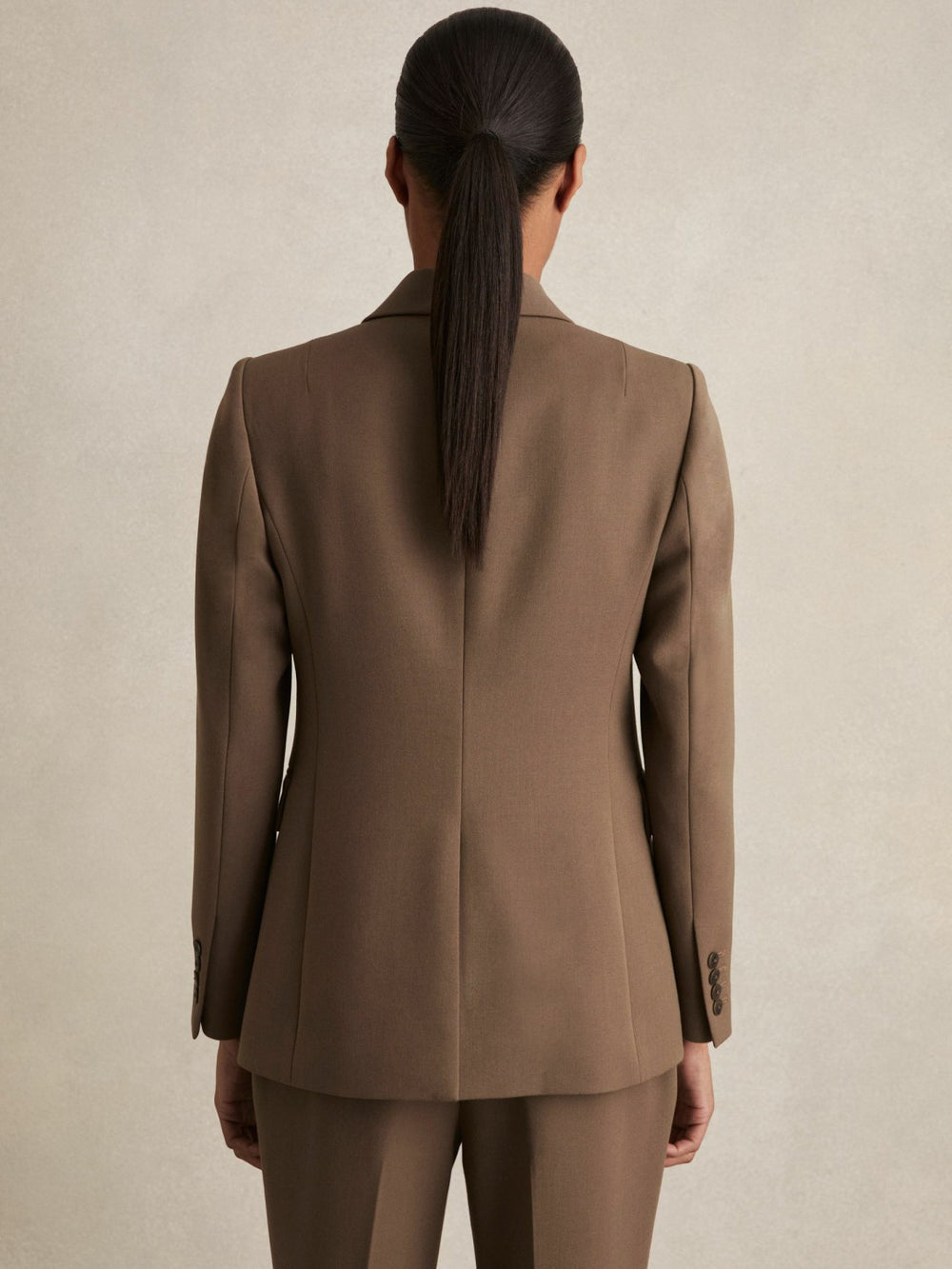 Reiss | Tailored Single Breasted Suit Blazer in Mink Neutral