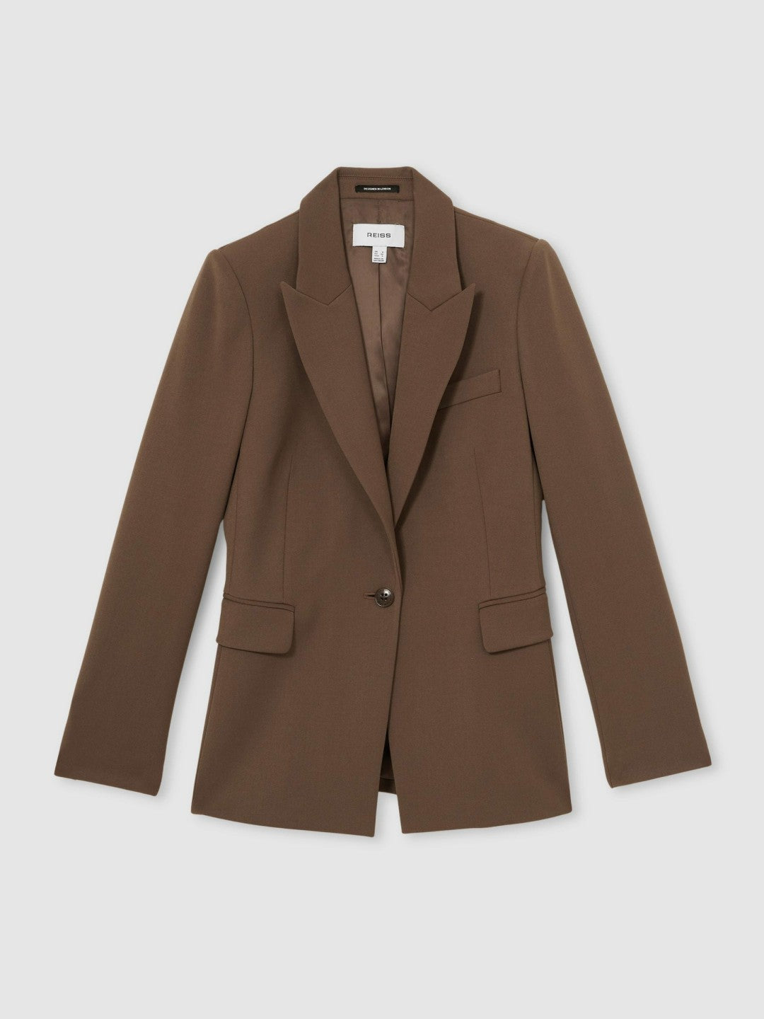 Reiss | Petite Tailored Single Breasted Suit Blazer in Mink Neutral