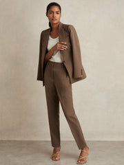 Reiss | Petite Tailored Single Breasted Suit Blazer in Mink Neutral