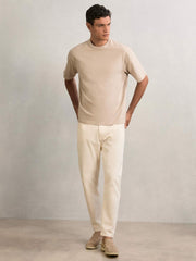 Reiss | Cotton Garment-Dyed Oversize T-Shirt in Oatmeal