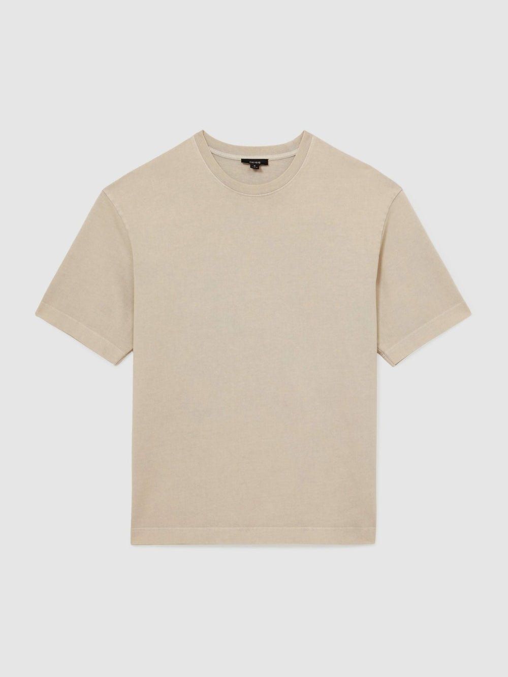 Reiss | Cotton Garment-Dyed Oversize T-Shirt in Oatmeal