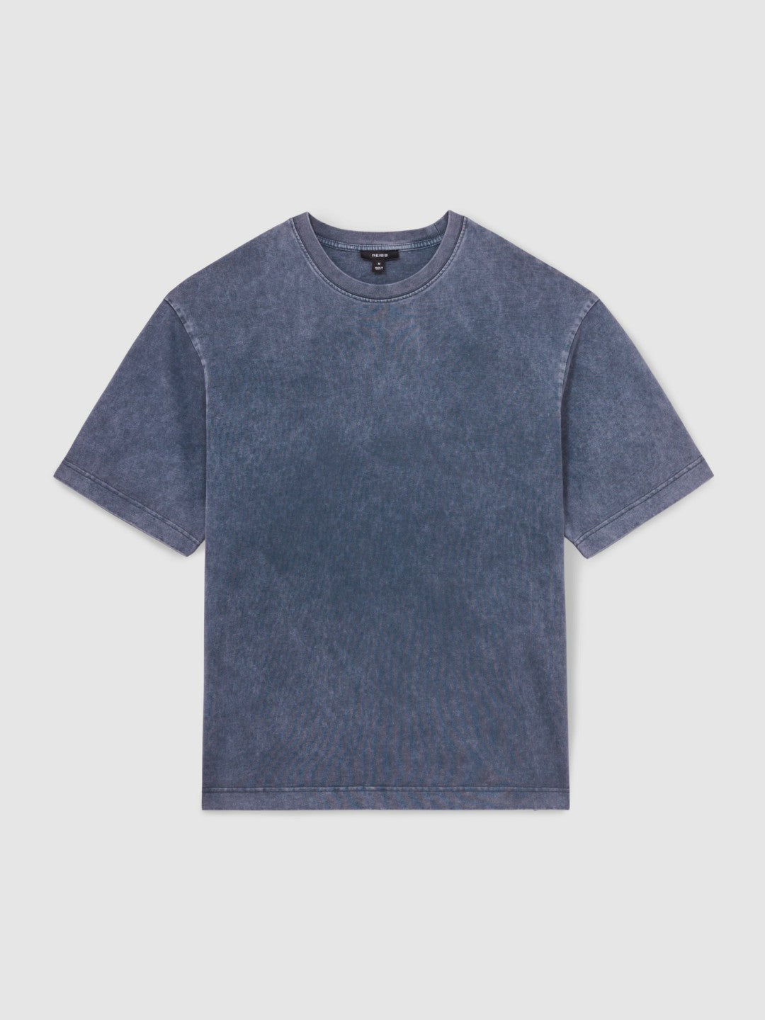 Reiss | Cotton Garment-Dyed Oversize T-Shirt in Indigo Blue