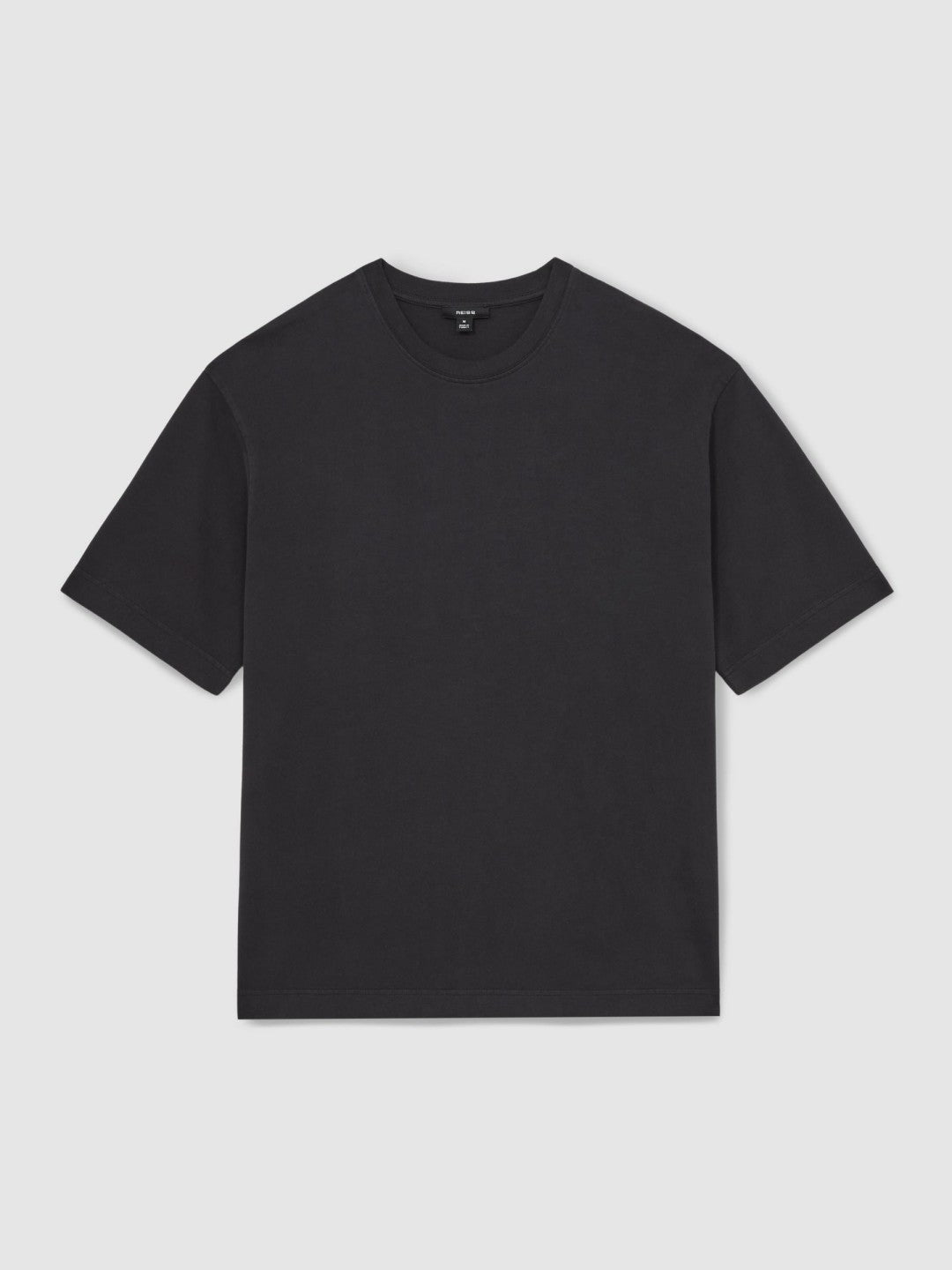 Reiss | Cotton Garment-Dyed Oversize T-Shirt in Washed Black