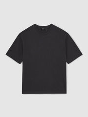 Reiss | Cotton Garment-Dyed Oversize T-Shirt in Washed Black