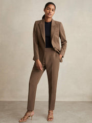 Reiss | Petite Slim Fit Suit Trousers in Mink Neutral
