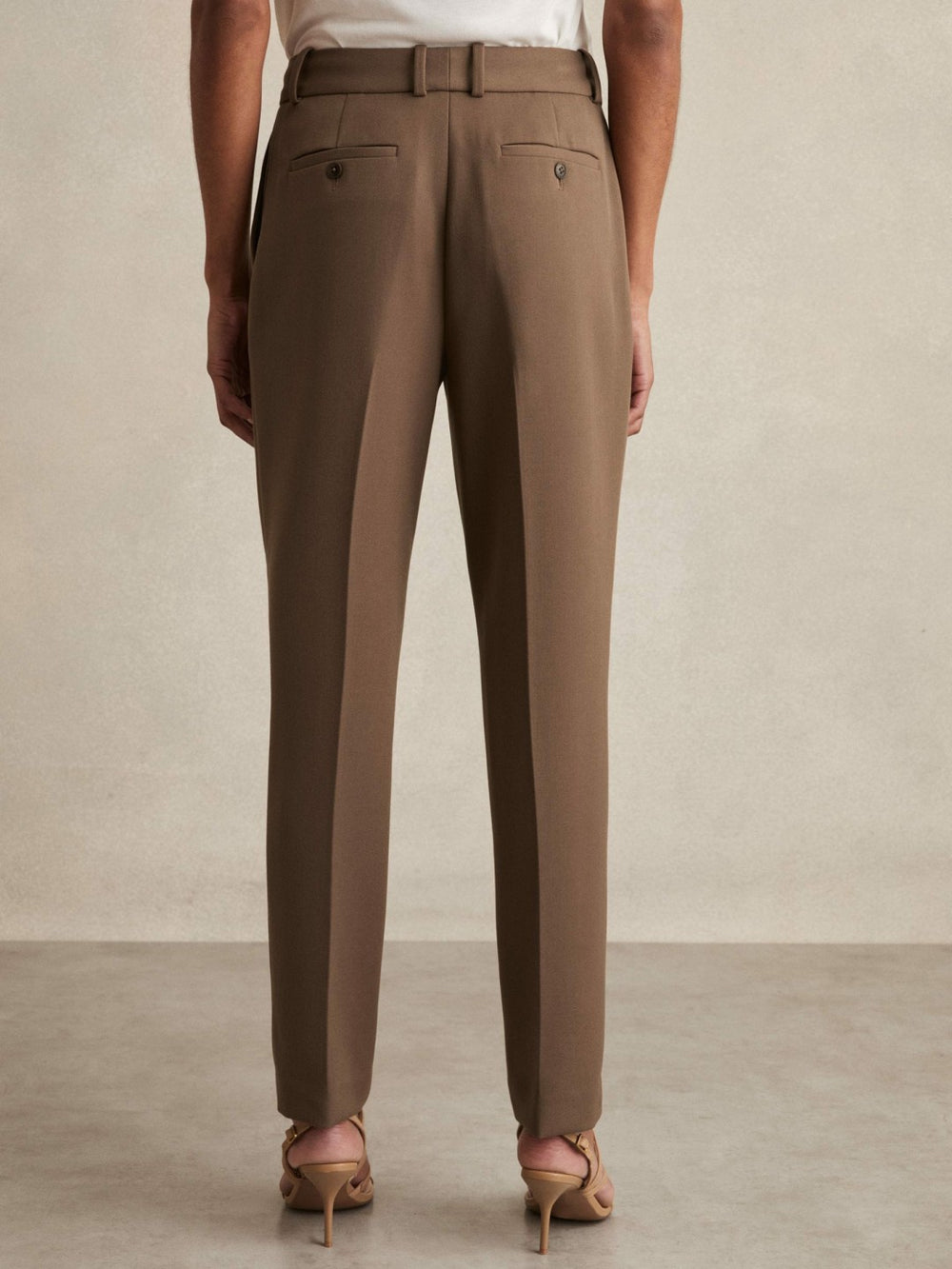 Reiss | Petite Slim Fit Suit Trousers in Mink Neutral