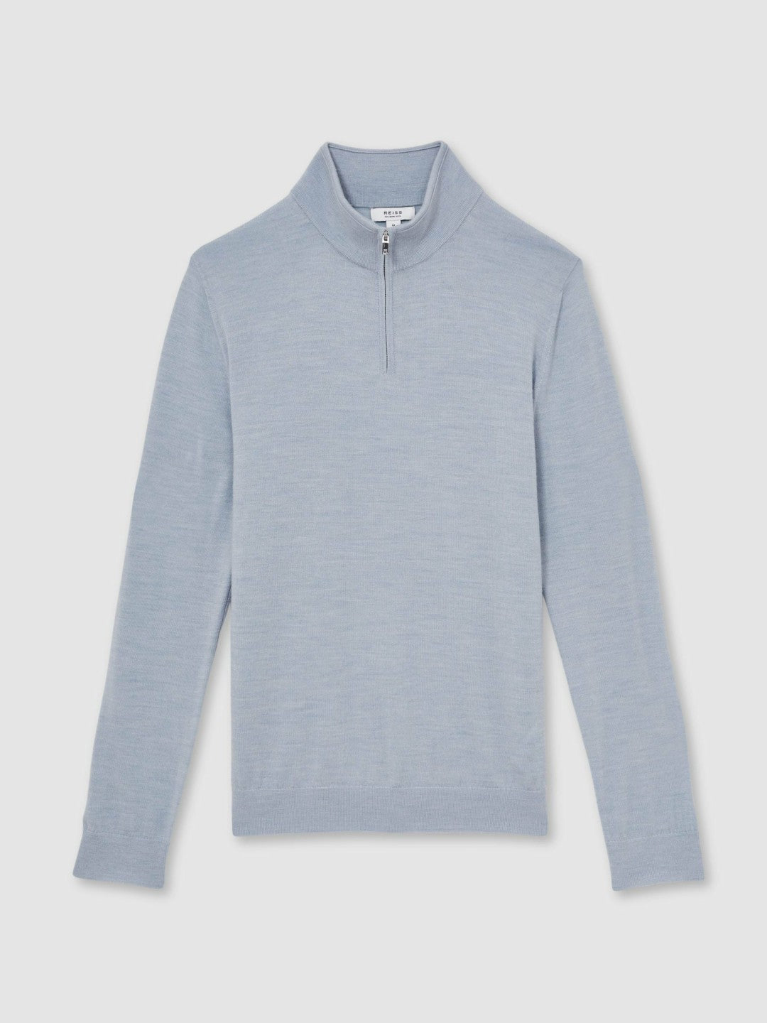Reiss | Merino Wool Half-Zip Jumper in Soft Blue