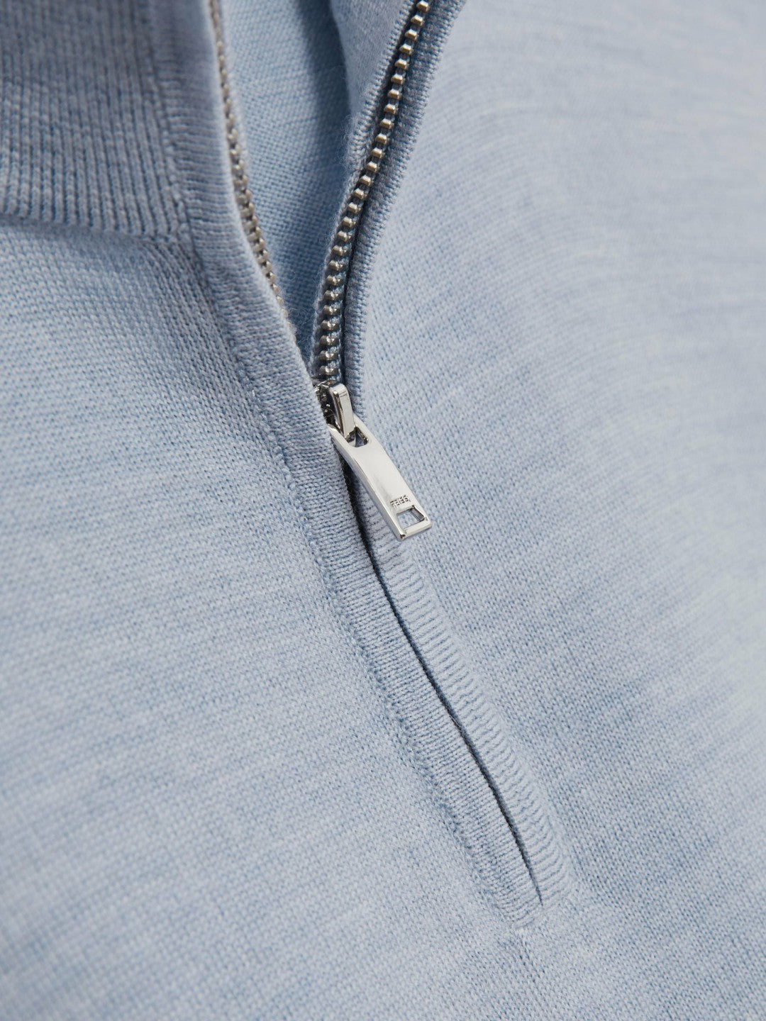 Reiss | Merino Wool Half-Zip Jumper in Soft Blue