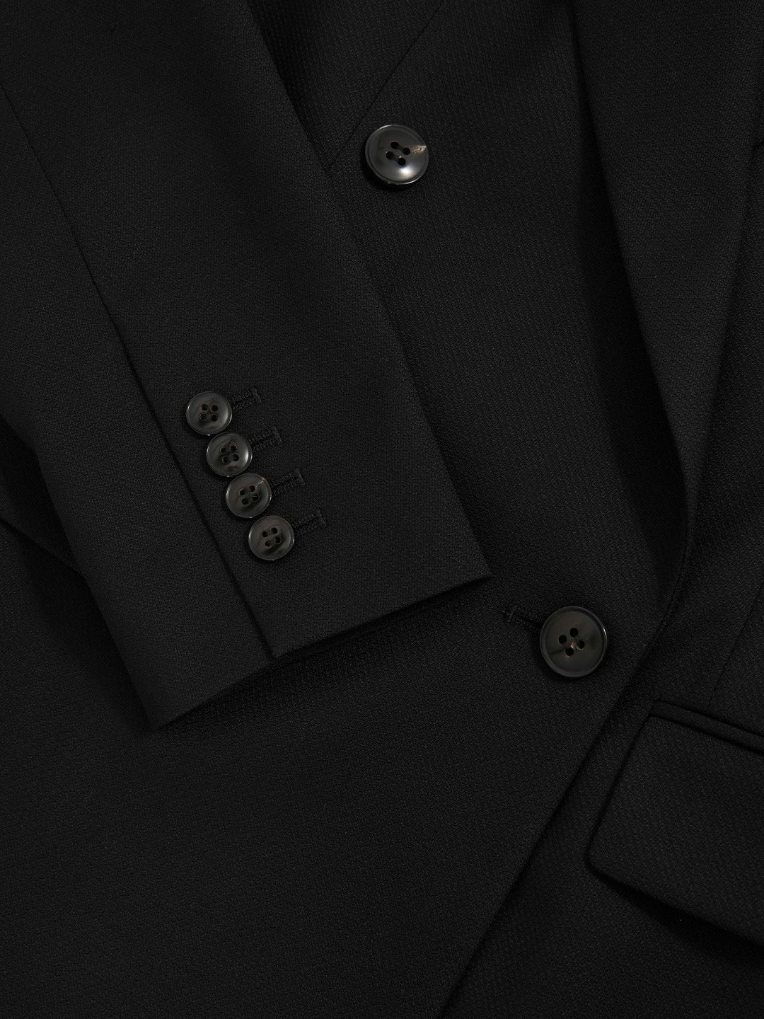 Reiss | Petite Wool Blend Double Breasted Suit Blazer in Black