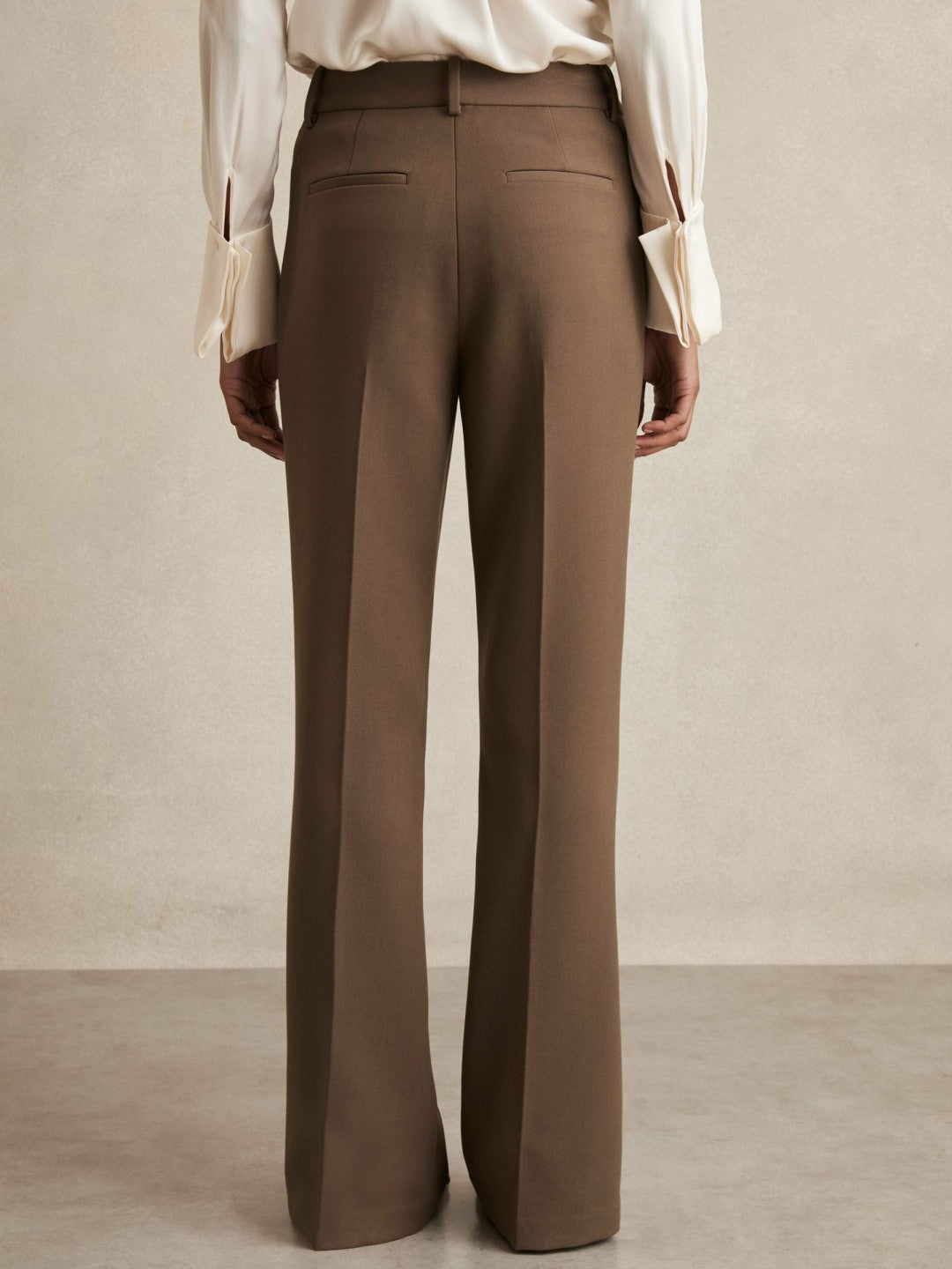 Reiss | Flared Suit Trousers in Mink Neutral