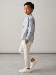 Reiss | 9-13 yrs Cotton-Poplin Striped Oversize Shirt in Blue/White