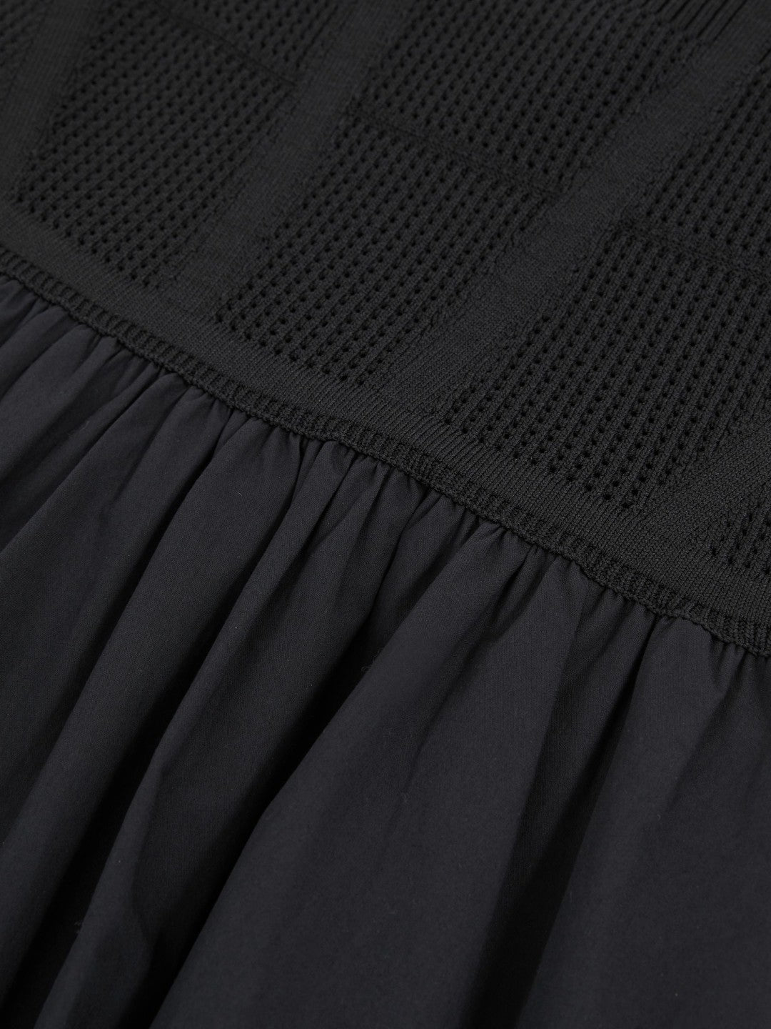 Reiss | Perforated-Knit Cotton-Skirt Midi Dress in Navy