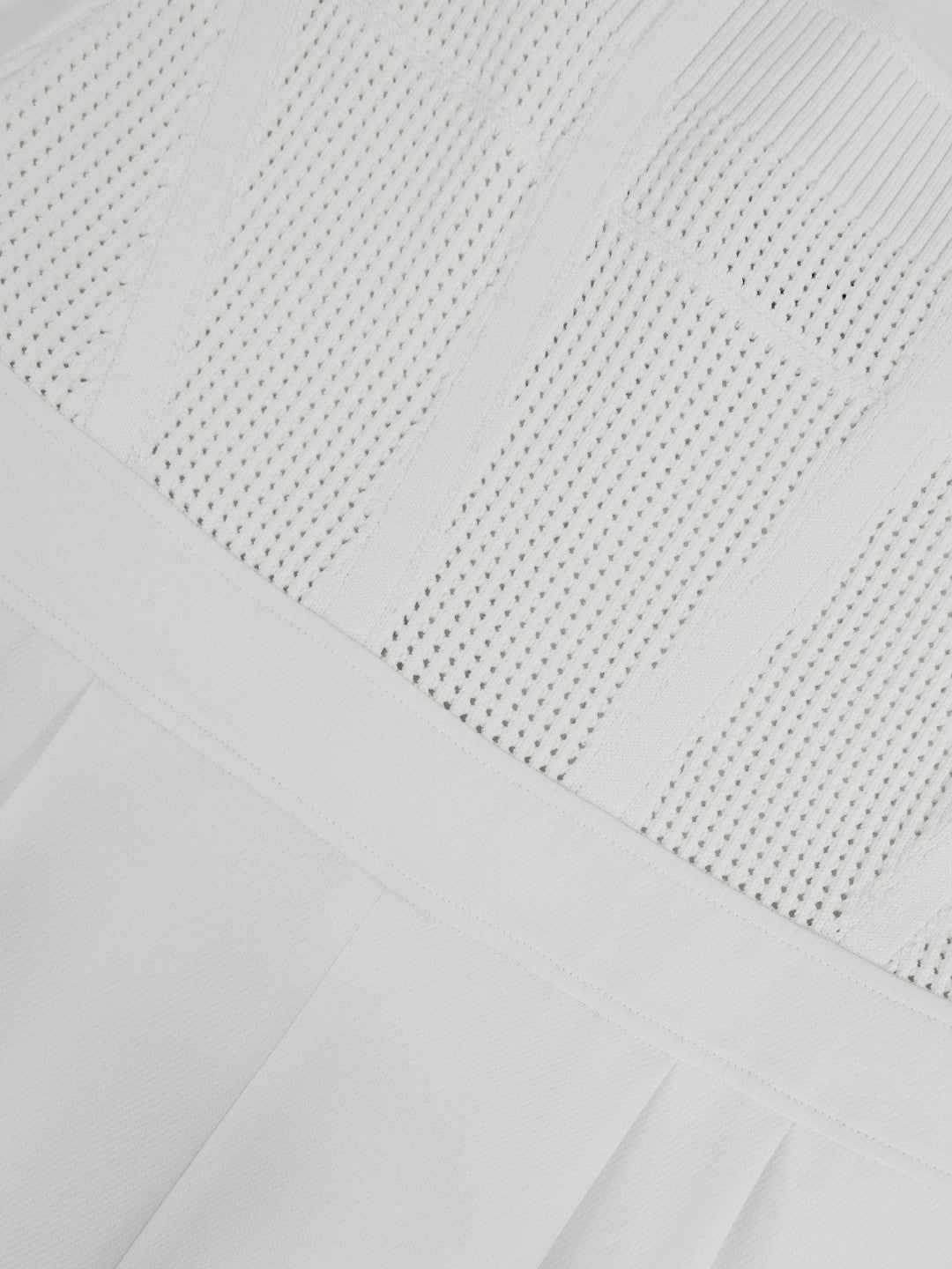 Reiss | Perforated-Knit Wide-Leg Jumpsuit in Ivory