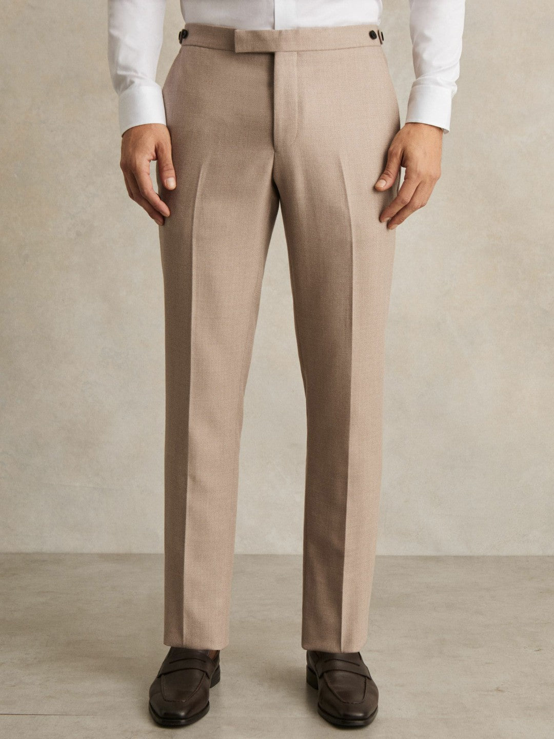 Reiss | Wool-Blend Slim-Fit Suit Trousers in Oatmeal Brown