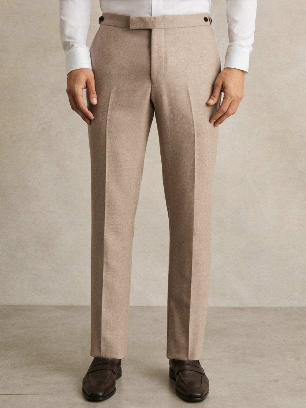 Reiss | Wool-Blend Slim-Fit Suit Trousers in Oatmeal Brown