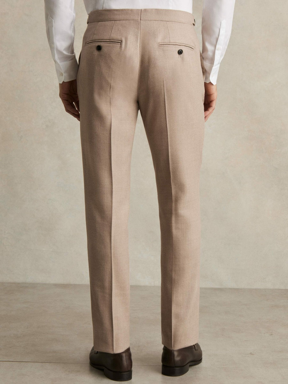 Reiss | Wool-Blend Slim-Fit Suit Trousers in Oatmeal Brown
