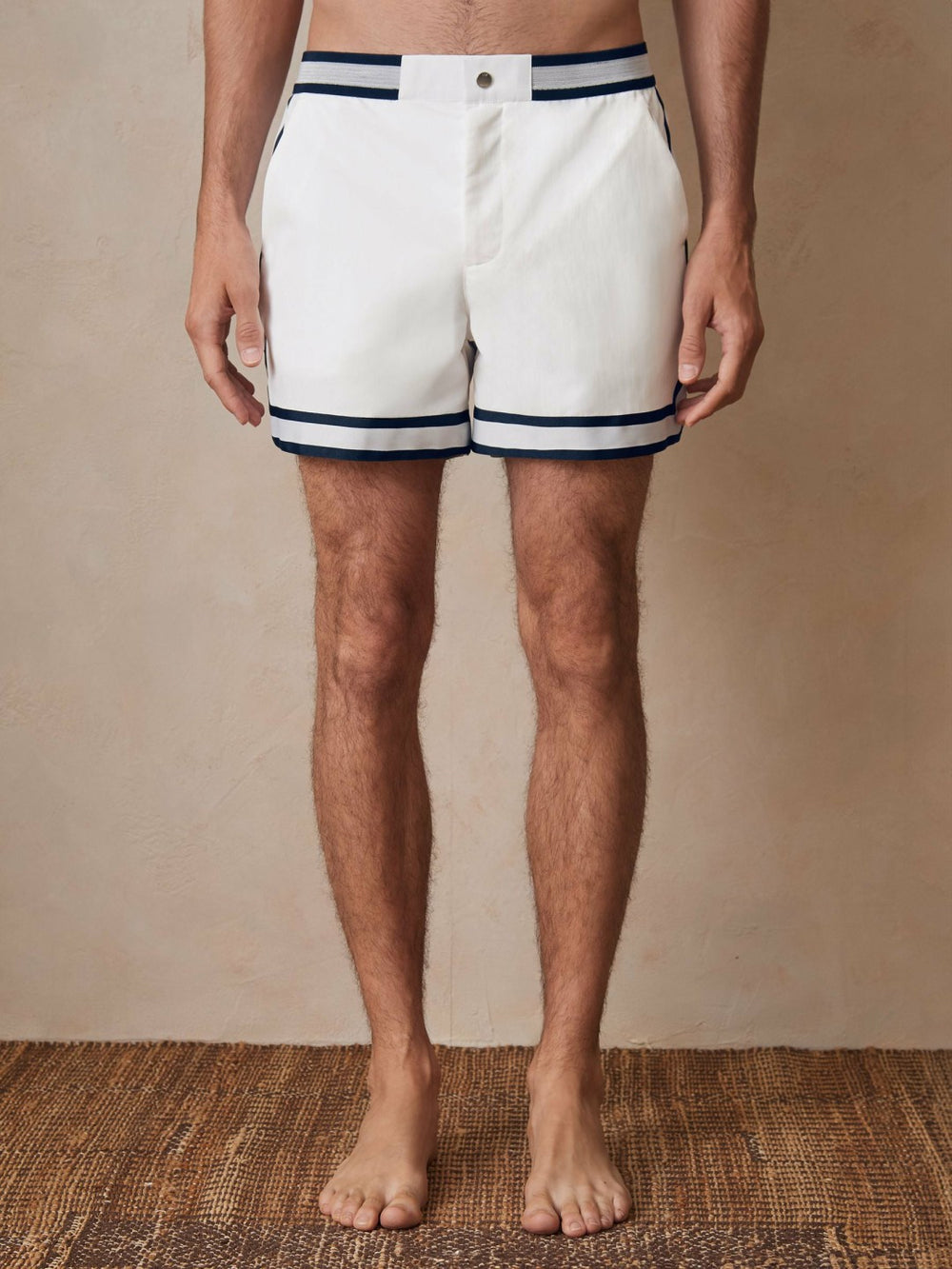 Reiss | | Ché Stripe-Trim Swim Shorts in White
