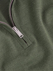 Reiss | 3-9 yrs Merino Wool Half-Zip Funnel Neck Jumper in Kale Green