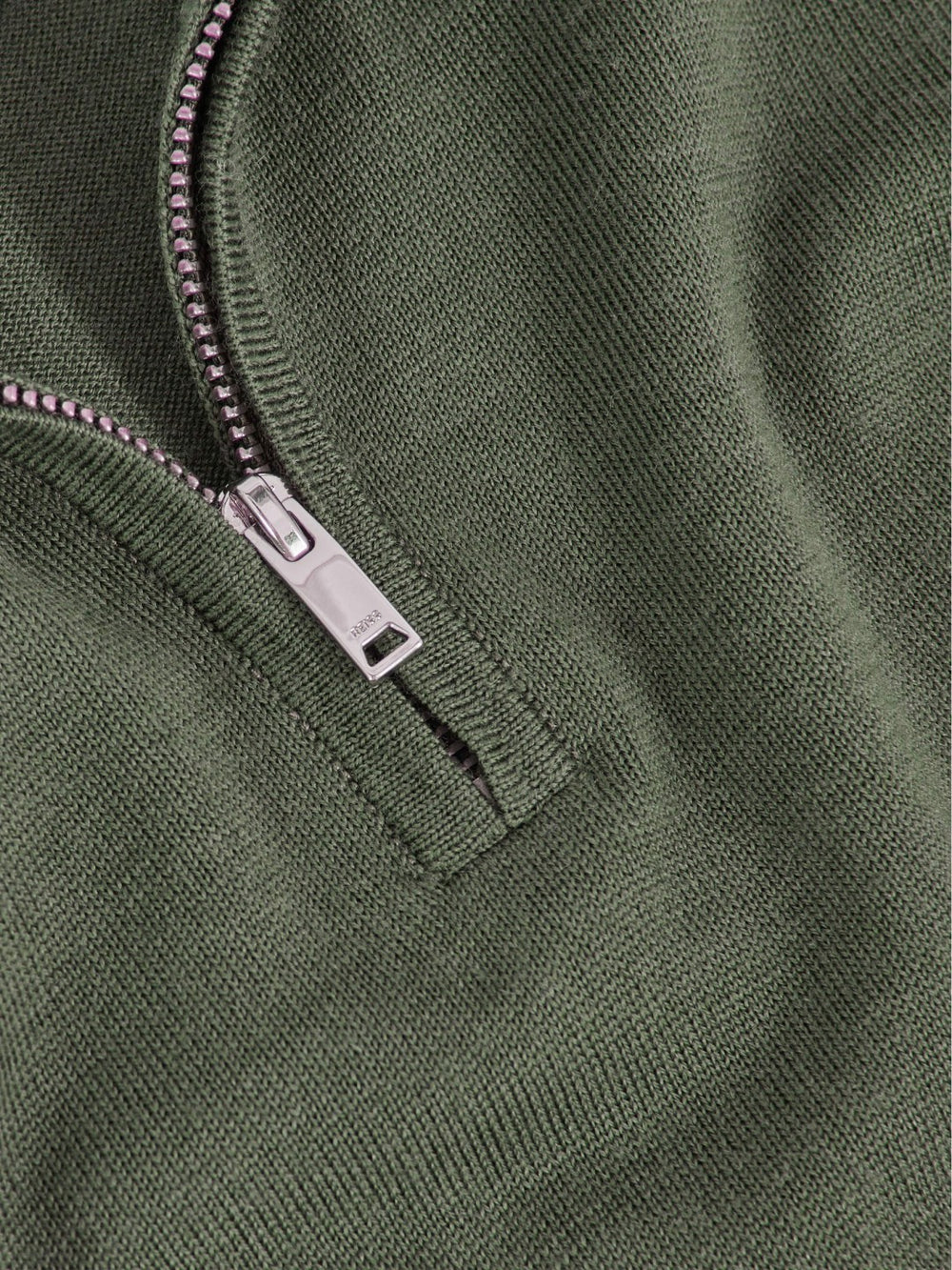 Reiss | 9-13 yrs Merino Wool Half-Zip Funnel Neck Jumper in Kale Green