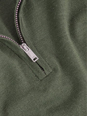 Reiss | 9-13 yrs Merino Wool Half-Zip Funnel Neck Jumper in Kale Green