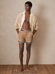Reiss | | Ché Stripe-Trim Swim Shorts in Camel